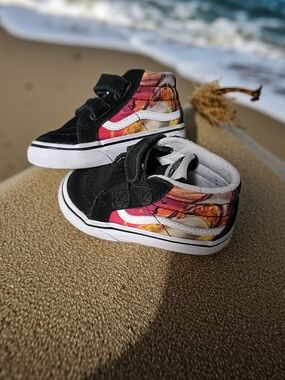 Vans High-Top Sneakers with Black Upper and Multi Colored Panels